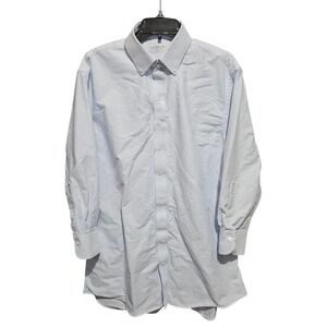 Ledbury Mens Blue Striped Tailored Fit Button Down‎ Shirt Size 17 - 31